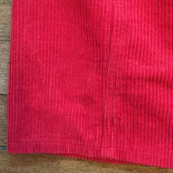 Forever 21 Women’s Red Corduroy Mini Skirt With Front Buttons Size Small - Picture 3 of 6